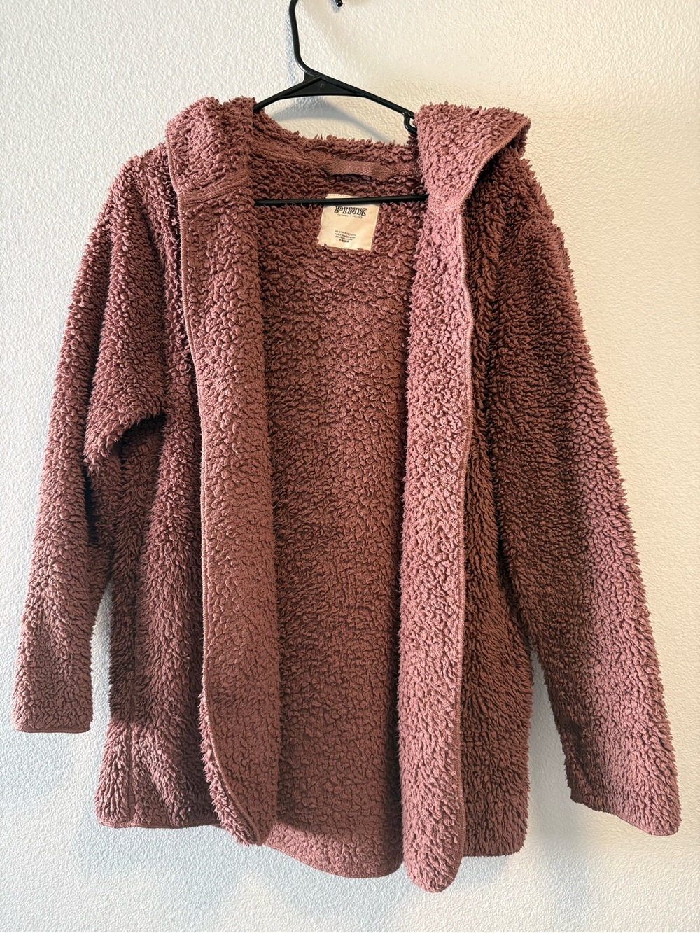 PINK Victoria’s Secret Cozy Sherpa Teddy Cardigan Hoodie With Pockets